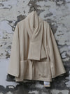 INTO THE EAST 25 Autumn/Winter Ivory White Textured Scarf/Cotton Jacket with Frayed Edges Straight Leg Pants ITE-E1DGAW102IY20JK-XYB Cotton Jacket
